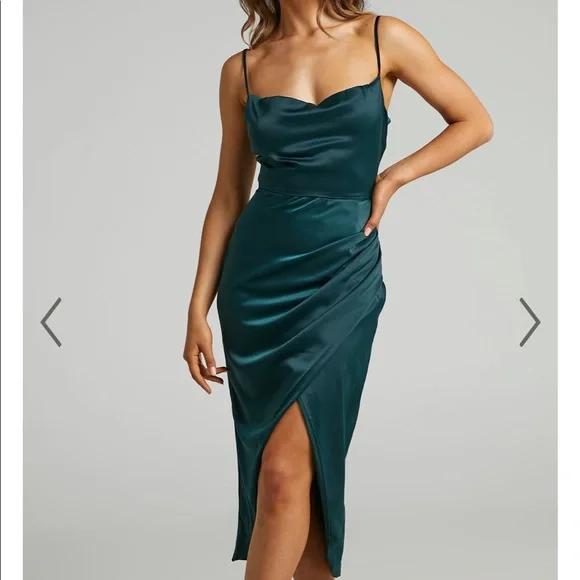 showpo holiday dress Simona Maghen Women's Classic & Stylish Velvet Slip Dress Black